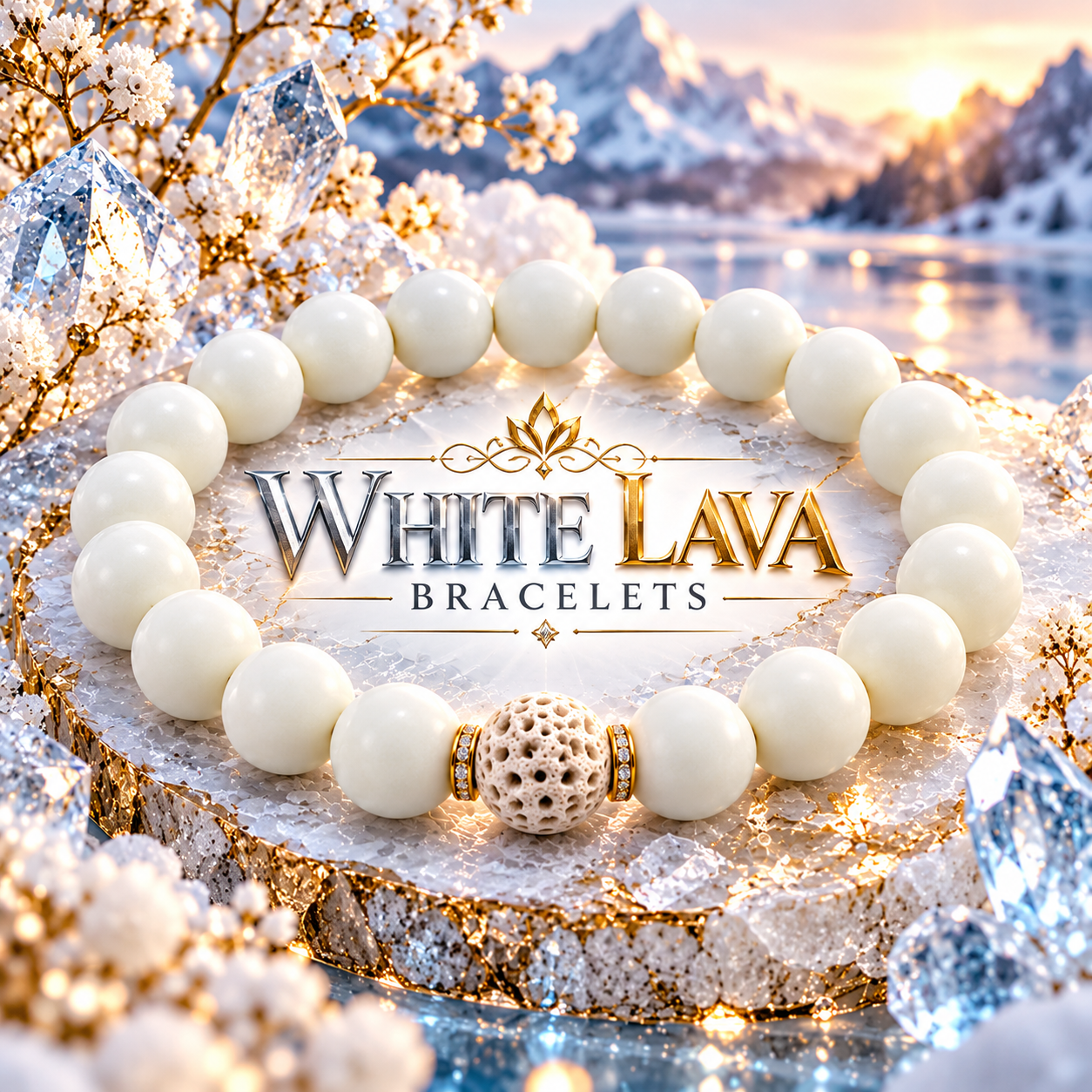 White Lava Bracelets